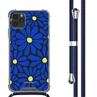 IMoshion Coque Design avec cordon pour Apple iPhone 11 Pro Max - Cobalt Blue Flowers Connect