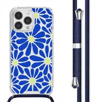 IMoshion Coque Design avec cordon Apple iPhone 13 Pro Max - Cobalt Blue Flowers Connect