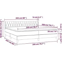 vidaXL Lit boxspring avec matelas vert foncé 200x200 cm velours