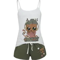 Les Gardiens De La Galaxie Pyjama Marvel de - Groot - S - 3XL - pour Femme - blanc/vert - Taille L