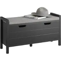 SoBuy Meuble à chaussures - Meuble à chaussures avec rangement et coussin d'assise - 2 portes - Noir