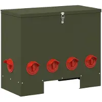 vidaXL Nourrisseur pour poules Olive Vert 60,5 x 29 x 51 cm Acier laminé à froid