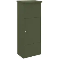 vidaXL Boîte de dépôt de colis Vert olive 44.5 x 29 x 110.5 cm Acier