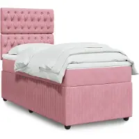 vidaXL Lit boxspring avec matelas rose 90x190 cm velours