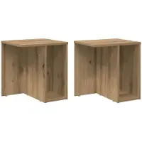 vidaXL Table d'appoint 2 pcs Chêne artisanal 37 x 32 x 40 cm