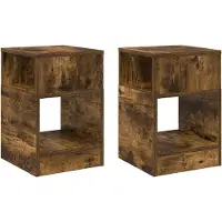 vidaXL Table d'appoint 2 pcs Chêne fumé 30,5 x 30 x 45 cm