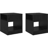 vidaXL Table d'appoint 2 pcs Chêne noir 40,5 x 40 x 45 cm