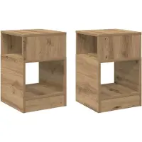 vidaXL Table d'appoint 2 pcs Chêne artisanal 30,5 x 30 x 45 cm