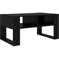 vidaXL Table basse noire imitation chêne 92 x 53 x 45 cm Bois composite