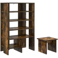 vidaXL Cabinet à chaussures 2 pcs Chêne fumé Bois d'ingénierie