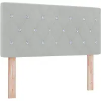 vidaXL Tête de lit LED avec rampes d'éclairage LED gris clair 100 cm velours