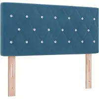 vidaXL Tête de lit LED avec barres lumineuses LED bleu foncé 90 cm velours