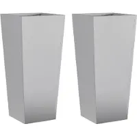 vidaXL Jardinières 2 pcs 35x35x75 cm acier galvanisé