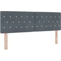 vidaXL Tête de lit LED avec bandes lumineuses LED gris foncé 160 cm velours