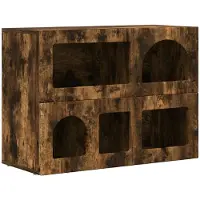 vidaXL Meuble buffet, chêne fumé, 80,5 x 35 x 59 cm