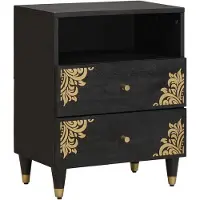 vidaXL Cabinet de chevet Noir 50 x 33 x 62 cm Bois de mangue massif