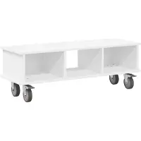 vidaXL Support TV 100 x 35 x 35 cm, blanc, en bois composite
