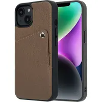 Selencia Coque Riva avec porte-cartes Apple iPhone 14 / 13 - Mocha Brown