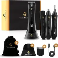 Wellshave Shave Package 3.0 - Tondeuse pour le nez - Tondeuse pour le corps - Tondeuse pour les sourcils et les oreilles - Tondeuse pour le nez pour les hommes - Tondeuse pour le corps pour les hommes