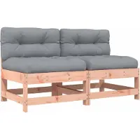 vidaXL Canapé central avec coussin 2 pcs. Bois massif Douglas