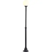 QAZQA Lampadaire d'extérieur classique noir avec verre opale 210cm IP44 - Champs