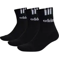 Adidas Chaussettes de sport '3-Stripes Linear' noir / blanc