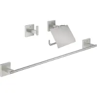 GROHE Start Cube QuickFix kit salle de bain 3 en 1, à coller, supersteel
