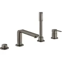 GROHE Lineare robinet baignoire sur gorge 4 trous avec douchette brushed hard graphite