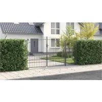vidaXL Porte de Jardin Noir 195 x 400 cm