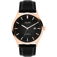 s.Oliver Montre à affichage analogique or rose / noir