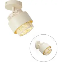 QAZQA Spot moderne beige avec corde, rotatif et inclinable - Kora