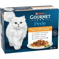 Gourmet Perle Les Filettines en sauce - dinde, canard, thon, agneau - pâtée pour chat