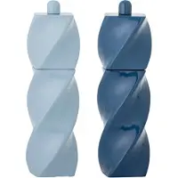 Bloomingville - Riley Salt & Pepper Mill - Blue - Rubberwood, Moulin à poivre + moulin à sel, Bleu
