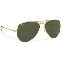 Ray-Ban AVIATOR CLASSIC, pour adultes, unie, modèle aviateur, couleur or, verres non polarisés, monture en métal