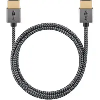 Goobay HDMI – HDMI (2 m), Câble vidéo, Gris, Argent
