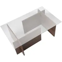 Skye Decor , Vetrino - Walnut, tables basses, noyer, verre, 105 x 40 x 65 cm