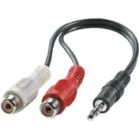 Roline - Câble audio - RCA femelle pour mini-phone stereo 3.5 mm mâle - 20 cm - blindé - noir
