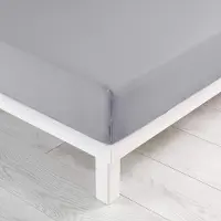 Douceur d'intérieur Drap Housse Uni - 160 X 200 Cm - Jersy - Gris