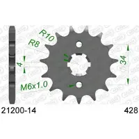 Afam Pignon Sortie Boite Pour Moto Rieju 125 Rs2 2006 À 2010 14 Dents P 428 Neuf