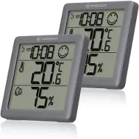 Bresser Thermo-hygromètre - - Climate Smile - Lot de 2 - Indicateur smiley - Température et humidité