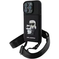 Karl Lagerfeld Coque De Téléphone Saffiano Crossbody Strap Karl And Choupette Iphone 16 Pro