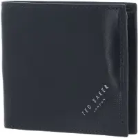 Ted Baker Cuir porte-monnaie Prugs Embossed Corner Leather Bifold Coin Wallet Navy bleu marine