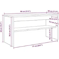 vidaXL Armoire TV Chêne Sonoma 80 x 30 x 40 cm Bois composite