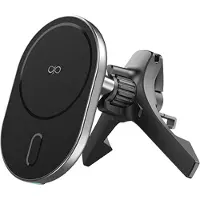 Force Power Chargeur Sans Fil Voiture Magnétique Magsafe 15w Qi Support Ventilation Noir + Garantie À Vie Force Power Lite