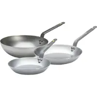 De Buyer Mineral B Set de Poêles à Frire 24 + 28 cm + Wok 28 cm
