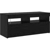 vidaXL Meuble TV , lot de 2, noir, aspect chêne, 230 x 36,5 x 40 cm