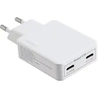Accezz Chargeur Ultra Slim GaN - 2x USB-C - 65 W - Blanc