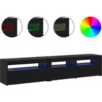 vidaXL Armoire TV 2 pcs Noir imitation chêne 195 x 35 x 40 cm