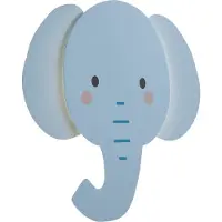 QAZQA Applique murale pour enfants bleue avec LED à 3 niveaux de gradation - Ellie l'éléphant