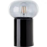 Brilliant Lampe de table avec verre fumé KNUT | 22 cm de hauteur | E27 | noir mat